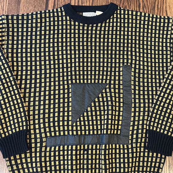 Vintage 90s Knit Sweater with Patches - Picture 3 of 11